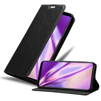 Cadorabo Ohišje, združljivo z Google PIXEL 4 v nočna črna - Zaščitni ovitek z magnetnim zapiranjem, stoječo funkcijo in režo za kartice