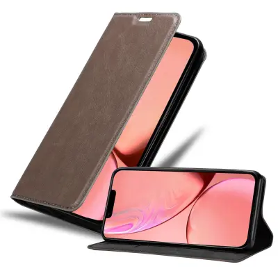 Cadorabo Ohišje, združljivo z Apple iPhone 13 PRO MAX v kavovinsko rdeča - Zaščitni ovitek z magnetnim zapiranjem, stoječo funkcijo in režo za kartice