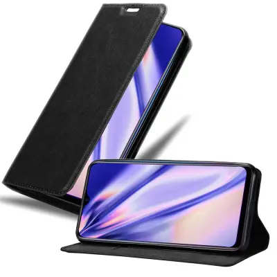 Cadorabo Ohišje, združljivo z Oppo R17 NEO v nočna črna - Zaščitni ovitek z magnetnim zapiranjem, stoječo funkcijo in režo za kartice