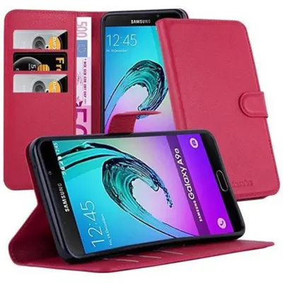 CADORABO Samsung Galaxy A9 2016 v rdeče sladkorno jabolko - Zaščitni ovitek z magnetnim zapiranjem, stoječo funkcijo in režo za kartice