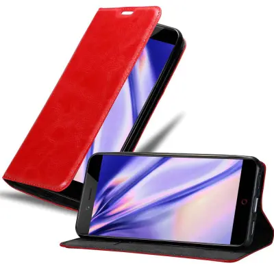 Cadorabo Ohišje, združljivo z ZTE Nubia Z17 MINI v rdeče jabolko - Zaščitni ovitek z magnetnim zapiranjem, stoječo funkcijo in režo za kartice