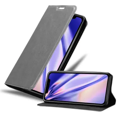 Cadorabo Ohišje, združljivo z Apple iPhone XR v titansko siva - Zaščitni ovitek z magnetnim zapiranjem, stoječo funkcijo in režo za kartice