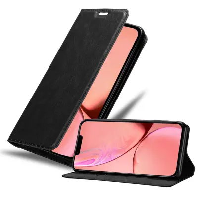 Cadorabo Ohišje, združljivo z Apple iPhone 13 v nočna črna - Zaščitni ovitek z magnetnim zapiranjem, stoječo funkcijo in režo za kartice