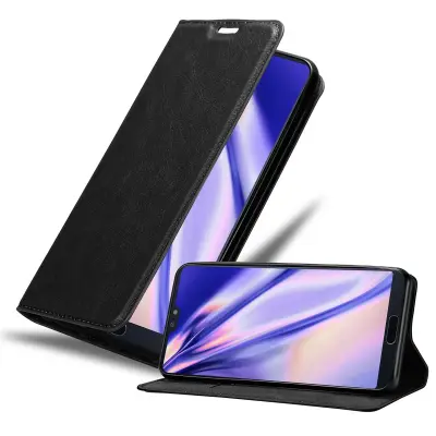 Cadorabo Ohišje, združljivo z Huawei P20 PRO / P20 PLUS v nočna črna - Zaščitni ovitek z magnetnim zapiranjem, stoječo funkcijo in režo za kartice