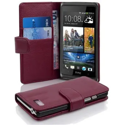 Cadorabo Ohišje, združljivo z HTC Desire 600 v pastelno vijolično - Zaščitni ovitek iz teksturiranega umetnega usnja in žep za kartice
