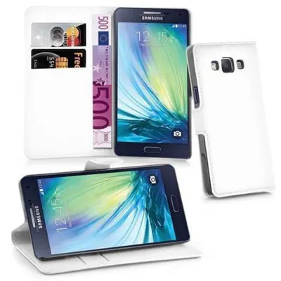 Cadorabo Ohišje, združljivo z Samsung Galaxy A3 2015 v snežno bela - Zaščitni ovitek z magnetnim zapiranjem, stoječo funkcijo in režo za kartice