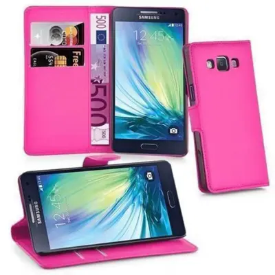 Cadorabo Ohišje, združljivo z Samsung Galaxy J5 2015 v vroča rožnata - Zaščitni ovitek z magnetnim zapiranjem, stoječo funkcijo in režo za kartice