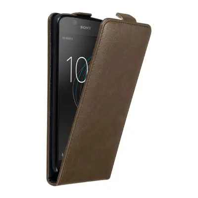 Cadorabo Ohišje, združljivo z Sony Xperia L1 v kava rjava - Zaščitni ovitek v obliki flipa z magnetnim zapiranjem