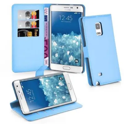 Cadorabo Ohišje, združljivo z Samsung Galaxy NOTE EDGE v nebesno modra - Zaščitni ovitek z magnetnim zapiranjem, stoječo funkcijo in režo za kartice