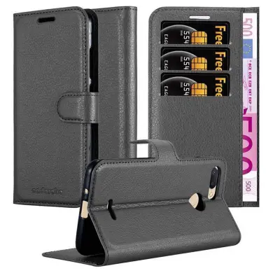 Cadorabo Ohišje, združljivo z Xiaomi RedMi 6 v oksidna črna - Zaščitni ovitek z magnetnim zapiranjem, stoječo funkcijo in režo za kartice