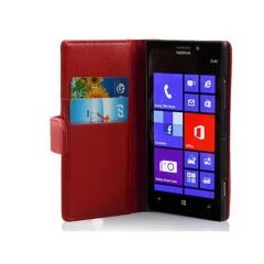 Cadorabo Ohišje, združljivo z Nokia Lumia 925 v rdeče sladkorno jabolko - Zaščitni ovitek iz teksturiranega umetnega usnja in žep za kartice