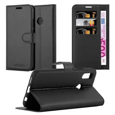 CADORABO Huawei P20 LITE 2018/NOVA 3E v oksidna črna - Zaščitni ovitek z magnetnim zapiranjem, stoječo funkcijo in režo za kartice