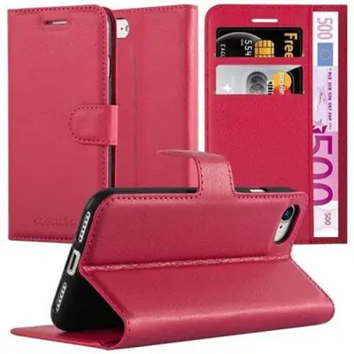 CADORABO Apple iPhone 7/7S/8/SE 2020 v rdeče sladkorno jabolko - Zaščitni ovitek z magnetnim zapiranjem, stoječo funkcijo in režo za kartice