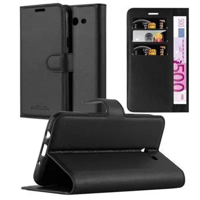 CADORABO Samsung Galaxy J3 2017 US Version v oksidna črna - Zaščitni ovitek z magnetnim zapiranjem, stoječo funkcijo in režo za kartice