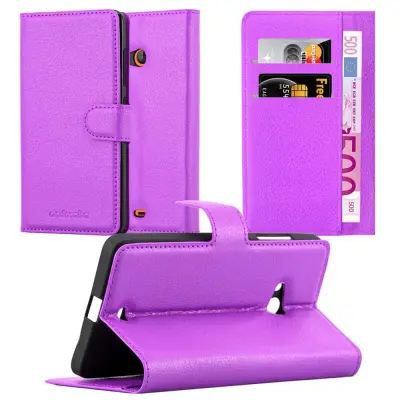Cadorabo Ohišje, združljivo z Nokia Lumia 540 v pastelno vijolična - Zaščitni ovitek z magnetnim zapiranjem, stoječo funkcijo in režo za kartice