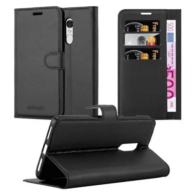 Cadorabo Ohišje, združljivo z Xiaomi RedMi NOTE 4 v oksidna črna - Zaščitni ovitek z magnetnim zapiranjem, stoječo funkcijo in režo za kartice