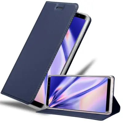 CADORABO Samsung Galaxy NOTE 8 v klasična temno modra - Zaščitni ovitek z magnetnim zapiranjem, stoječo funkcijo in režo za kartice