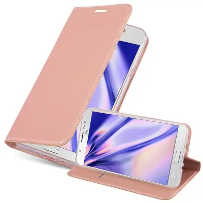 CADORABO Samsung Galaxy J7 2016 v klasična rožnata zlata - Zaščitni ovitek z magnetnim zapiranjem, stoječo funkcijo in režo za kartice