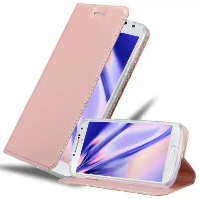 Cadorabo Ohišje, združljivo z Samsung Galaxy S4 v klasična rožnata zlata - Zaščitni ovitek z magnetnim zapiranjem, stoječo funkcijo in režo za kartice
