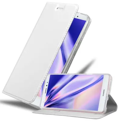 Cadorabo Ohišje, združljivo z Huawei MATE S v klasično srebrno - Zaščitni ovitek z magnetnim zapiranjem, stoječo funkcijo in režo za kartice