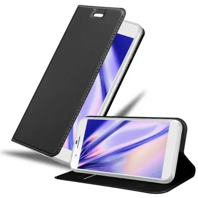 Cadorabo Ohišje, združljivo z Honor 6 PLUS v klasična črna - Zaščitni ovitek z magnetnim zapiranjem, stoječo funkcijo in režo za kartice