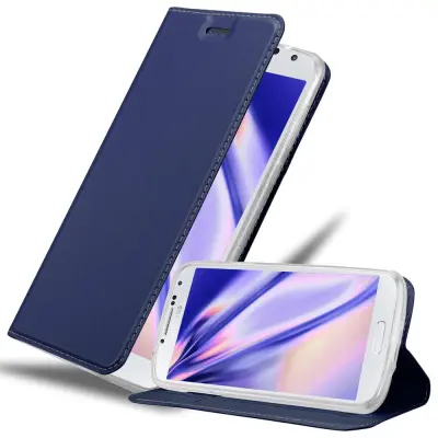 Cadorabo Ohišje, združljivo z Samsung Galaxy S4 v klasična temno modra - Zaščitni ovitek z magnetnim zapiranjem, stoječo funkcijo in režo za kartice