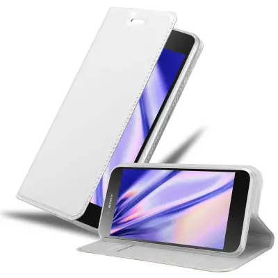 Cadorabo Ohišje, združljivo z Sony Xperia Z5 PREMIUM v klasično srebrno - Zaščitni ovitek z magnetnim zapiranjem, stoječo funkcijo in režo za kartice