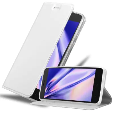 Cadorabo Ohišje, združljivo z Lenovo K6 / K6 POWER v klasično srebrno - Zaščitni ovitek z magnetnim zapiranjem, stoječo funkcijo in režo za kartice