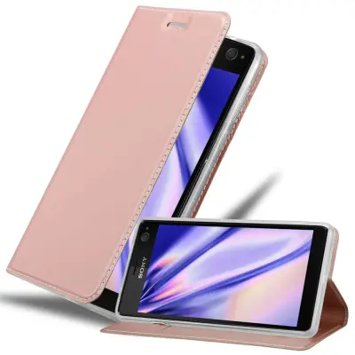 Cadorabo Ohišje, združljivo z Sony Xperia C4 v klasična rožnata zlata - Zaščitni ovitek z magnetnim zapiranjem, stoječo funkcijo in režo za kartice