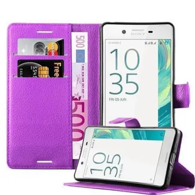 Cadorabo Ohišje, združljivo z Sony Xperia X v pastelno vijolična - Zaščitni ovitek z magnetnim zapiranjem, stoječo funkcijo in režo za kartice