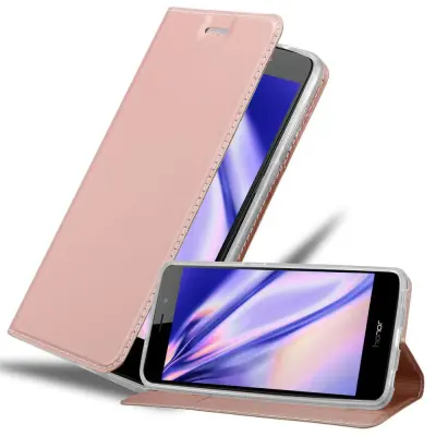 Cadorabo Ohišje, združljivo z Honor 5C v klasična rožnata zlata - Zaščitni ovitek z magnetnim zapiranjem, stoječo funkcijo in režo za kartice