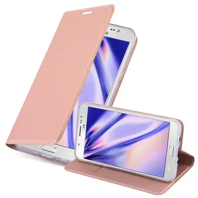CADORABO Samsung Galaxy J5 2016 v klasična rožnata zlata - Zaščitni ovitek z magnetnim zapiranjem, stoječo funkcijo in režo za kartice