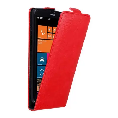 Cadorabo Ohišje, združljivo z Nokia Lumia 1320 v rdeče jabolko - Zaščitni ovitek v obliki flipa z magnetnim zapiranjem