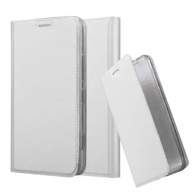 Cadorabo Ohišje, združljivo z Nokia Lumia 1320 v klasično srebrno - Zaščitni ovitek z magnetnim zapiranjem, stoječo funkcijo in režo za kartice