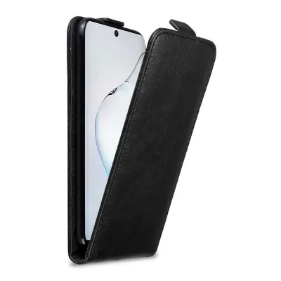 Cadorabo Ohišje, združljivo z Samsung Galaxy NOTE 10 v nočna črna - Zaščitni ovitek v obliki flipa z magnetnim zapiranjem
