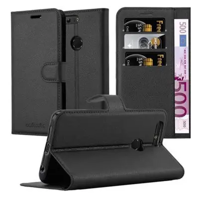 Cadorabo Ohišje, združljivo z Honor 8 / 8 PREMIUM v oksidna črna - Zaščitni ovitek z magnetnim zapiranjem, stoječo funkcijo in režo za kartice
