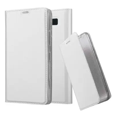 Cadorabo Ohišje, združljivo z Nokia Lumia 950 v klasično srebrno - Zaščitni ovitek z magnetnim zapiranjem, stoječo funkcijo in režo za kartice