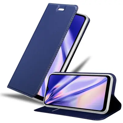 Cadorabo Ohišje, združljivo z Samsung Galaxy A02s v klasična temno modra - Zaščitni ovitek z magnetnim zapiranjem, stoječo funkcijo in režo za kartice