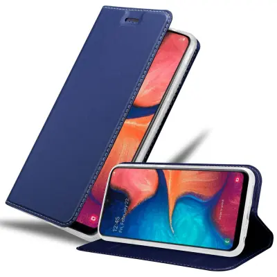 CADORABO Samsung Galaxy A10e/A20e v klasična temno modra - Zaščitni ovitek z magnetnim zapiranjem, stoječo funkcijo in režo za kartice