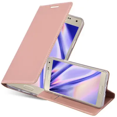 CADORABO Samsung Galaxy A5 2015 v klasična rožnata zlata - Zaščitni ovitek z magnetnim zapiranjem, stoječo funkcijo in režo za kartice