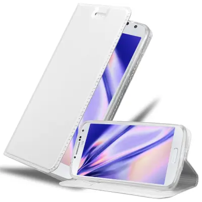 Cadorabo Ohišje, združljivo z Samsung Galaxy S4 v klasično srebrno - Zaščitni ovitek z magnetnim zapiranjem, stoječo funkcijo in režo za kartice