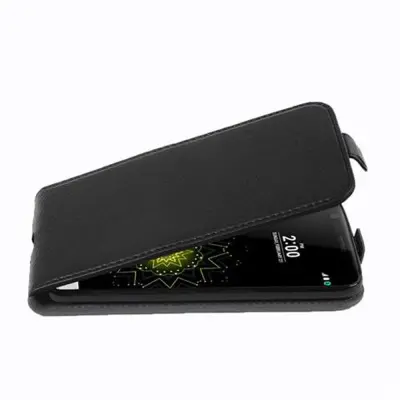 Cadorabo Ohišje, združljivo z LG G5 v oksidna črna - Zaščitni ovitek v obliki flipa iz teksturiranega umetnega usnja