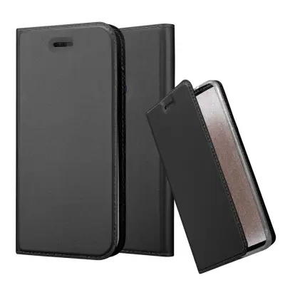 Cadorabo Ohišje, združljivo z Honor 8 / 8 PREMIUM v klasična črna - Zaščitni ovitek z magnetnim zapiranjem, stoječo funkcijo in režo za kartice