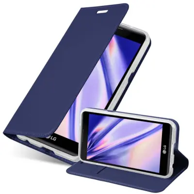 Cadorabo Ohišje, združljivo z LG X POWER v klasična temno modra - Zaščitni ovitek z magnetnim zapiranjem, stoječo funkcijo in režo za kartice