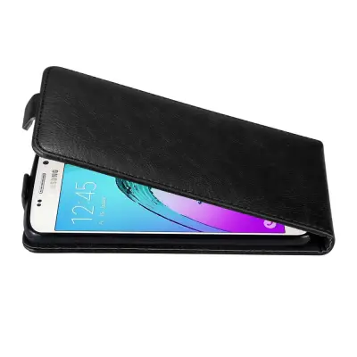 Cadorabo Ohišje, združljivo z Samsung Galaxy A3 2016 v nočna črna - Zaščitni ovitek v obliki flipa z magnetnim zapiranjem
