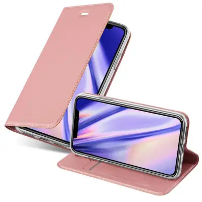Cadorabo Ohišje, združljivo z Apple iPhone XR v klasična rožnata zlata - Zaščitni ovitek z magnetnim zapiranjem, stoječo funkcijo in režo za kartice