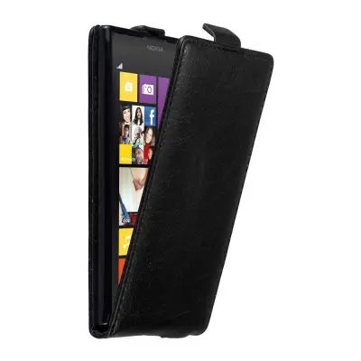 Cadorabo Ohišje, združljivo z Nokia Lumia 1020 v nočna črna - Zaščitni ovitek v obliki flipa z magnetnim zapiranjem
