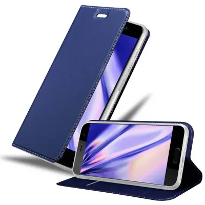Cadorabo Ohišje, združljivo z HTC U PLAY v klasična temno modra - Zaščitni ovitek z magnetnim zapiranjem, stoječo funkcijo in režo za kartice