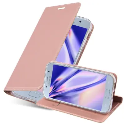 CADORABO Samsung Galaxy A5 2017 v klasična rožnata zlata - Zaščitni ovitek z magnetnim zapiranjem, stoječo funkcijo in režo za kartice