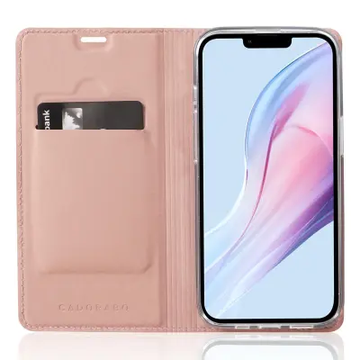 CADORABO Apple iPhone 13 PRO MAX v klasična rožnata zlata - Zaščitni ovitek z magnetnim zapiranjem, stoječo funkcijo in režo za kartice